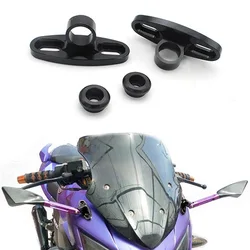 오토바이 백미러 어댑터 CNC 사이드 미러 링크 커넥터 가와사키 ZX9R ZX6R ZX 9R 6R YZF R1 R6 용 윈드 스크린 페어링