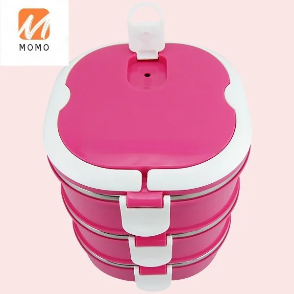 3 Layer Food Stainless Steel Colored Insulated Tiffin Lunch Box