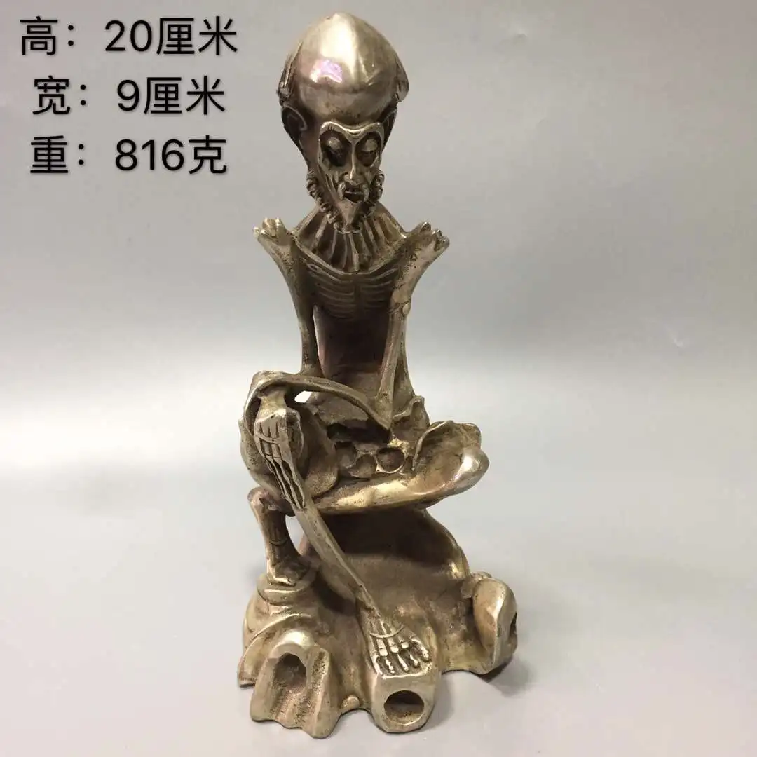 

Archaize collection white copper Arhat bone Buddha craft statue