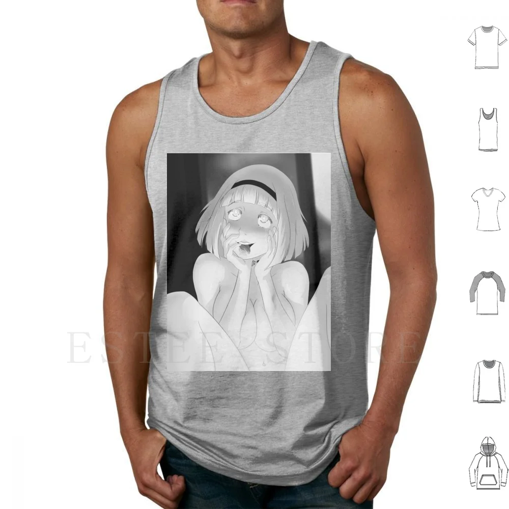 Lewd Anna Black And White Tank Tops Vest Cotton Lewd Hentai Anime Manga Japanese Japan Weaboo Phone Badshirts101