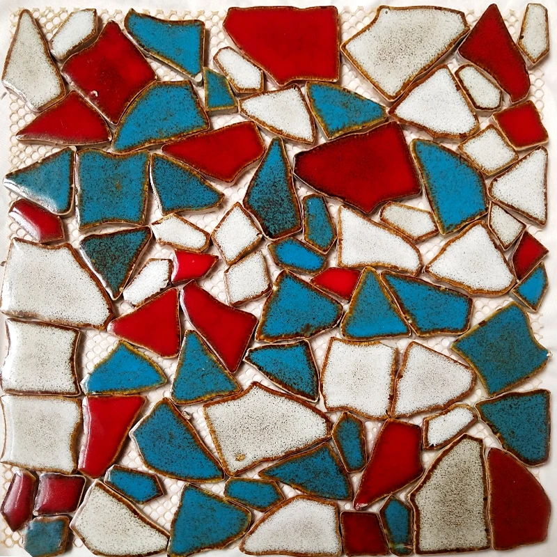 

Retro style ceramic mosaic tile irregular kitchen backsplash bathroom swimming pool wall porcelain tiles garden saloon floor