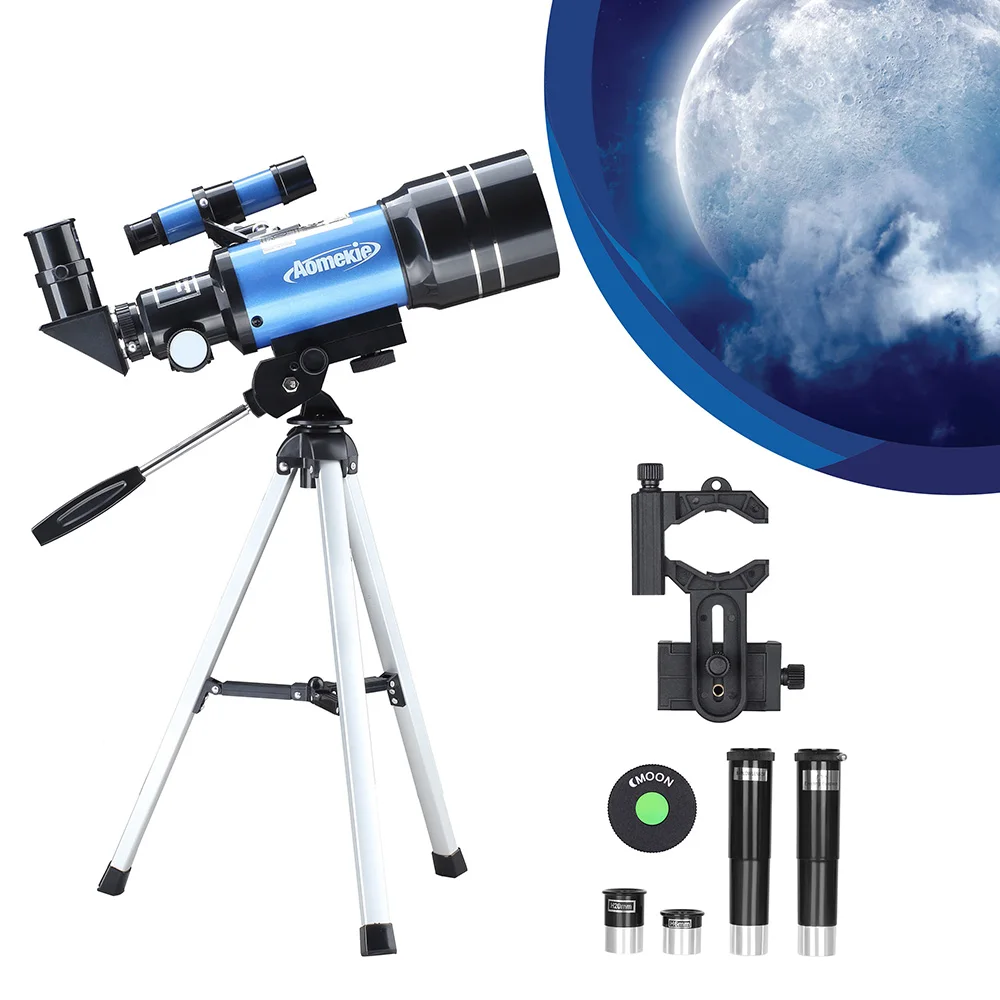 F30070M Telescope for Kids Adults Astronomy Beginners 70mm Refractor Telescopes with Tripod Phone Adapter Finderscope