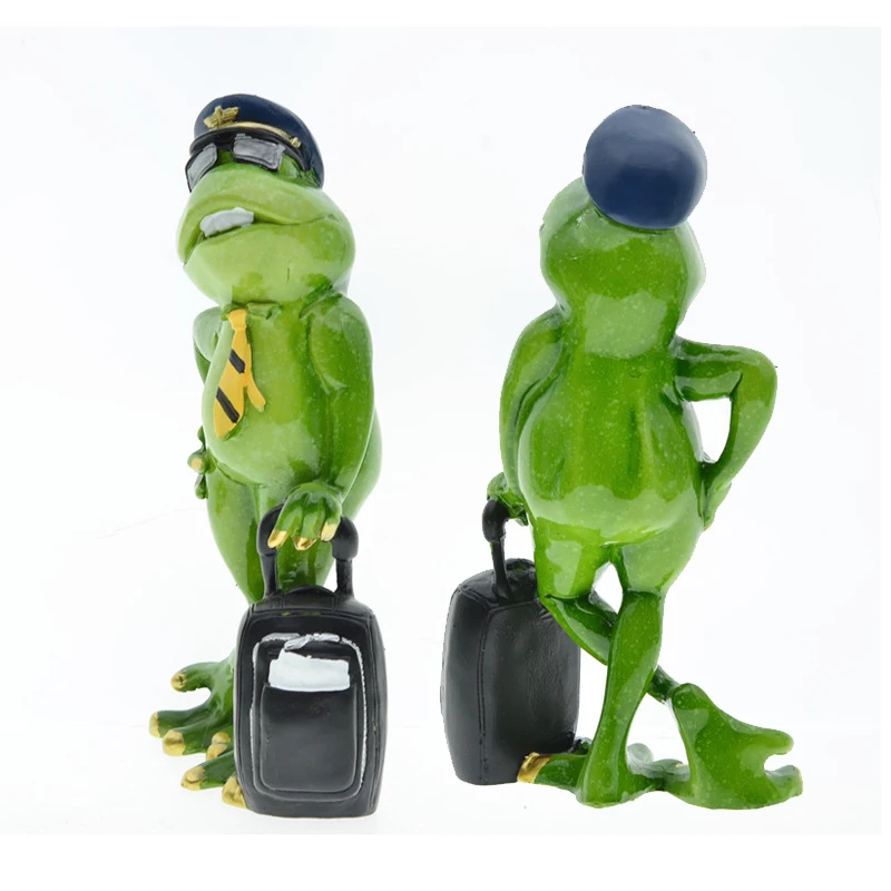 NORTHEUINS Resin 1 Pcs Frog Anthropomorphic Professional Style Creative Figurines Room Decorative Nordic Cute Desktop Ornament