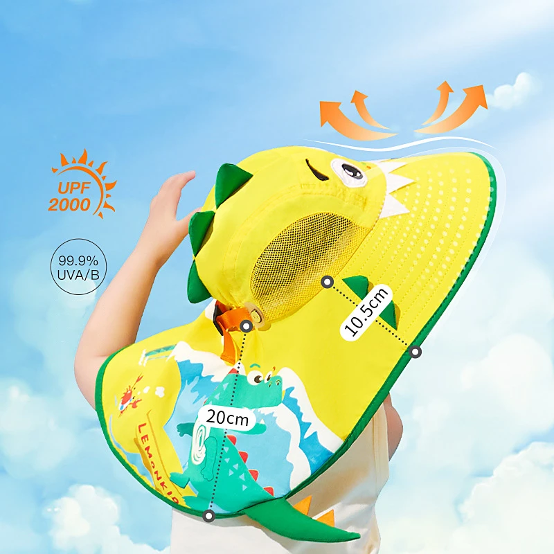 Kids Fashion Big Large Wide Brim Hat Unicorn Dinosaur Floppy Beach Sun Hat Packable Summer Hats For Children Straw Hat Beach Cap