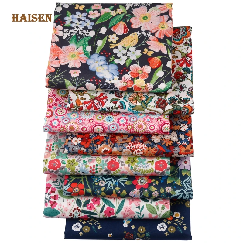 Gorgeous Floral Series Printed Cotton Fabric Twill Cloth For DIY Sewing Baby&Kid'sQuilt Clothing Dress Textile Material,By Meter