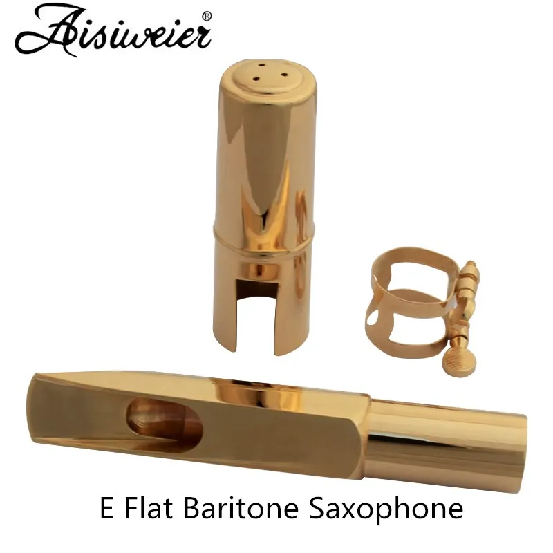 Gold-plated brass E Flat Baritone Saxophone  mouthpiece 5-9