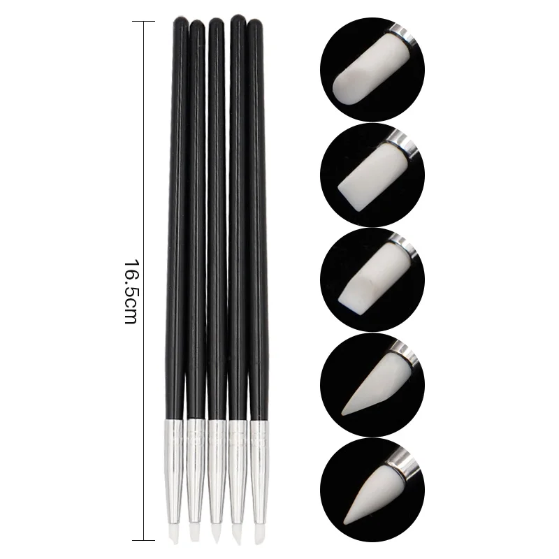 5pcs Dental Silicone Shaping Pen Composite Small Tip Resin Teeth Brush Teeth Whitening Instrument Sculpture Carving Tools