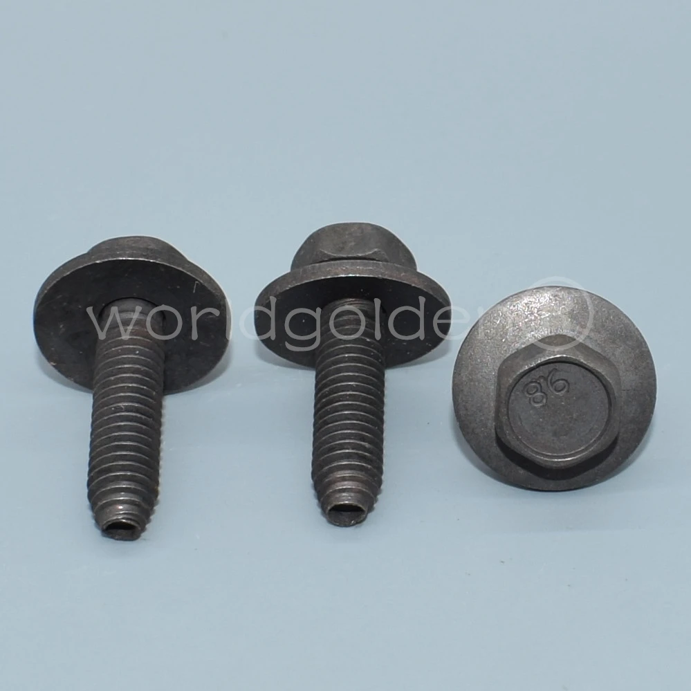 worldgolden 100pcs metal fasteners Zinc Black Hexagon Tapping Screw for GM 11503834*,20351035*