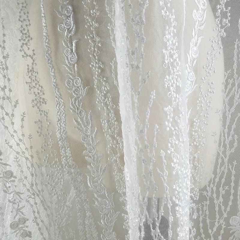 

Exquisite Embroidery Net Lace Fabric For dress Cloth French Tulle Lace For Wedding Garment Accessories