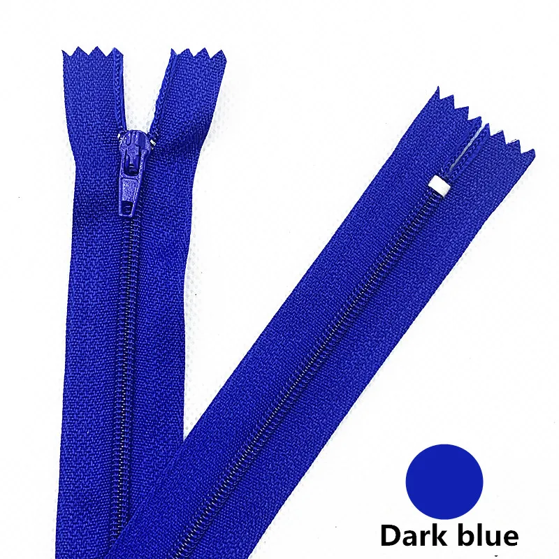 

10pcs 4Inch-24inch(10cm-60Cm)Deep Blue Nylon Coil Zippers for Tailor Sewing Crafts Nylon Zippers Bulk