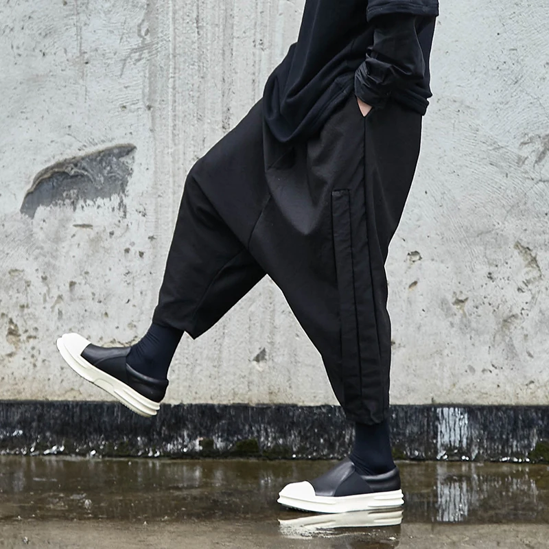 Men Beat Pants Hanging Crotch Pants Spring And Autumn New Non-Mainstream Dark Department Gothic Fashion Men's Loose Casual Pants