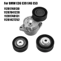 VOCR N52B25 Engine Belt Tensioner + Idler Pulley Kit for BMW E36 E39 E46 E53 11281427252