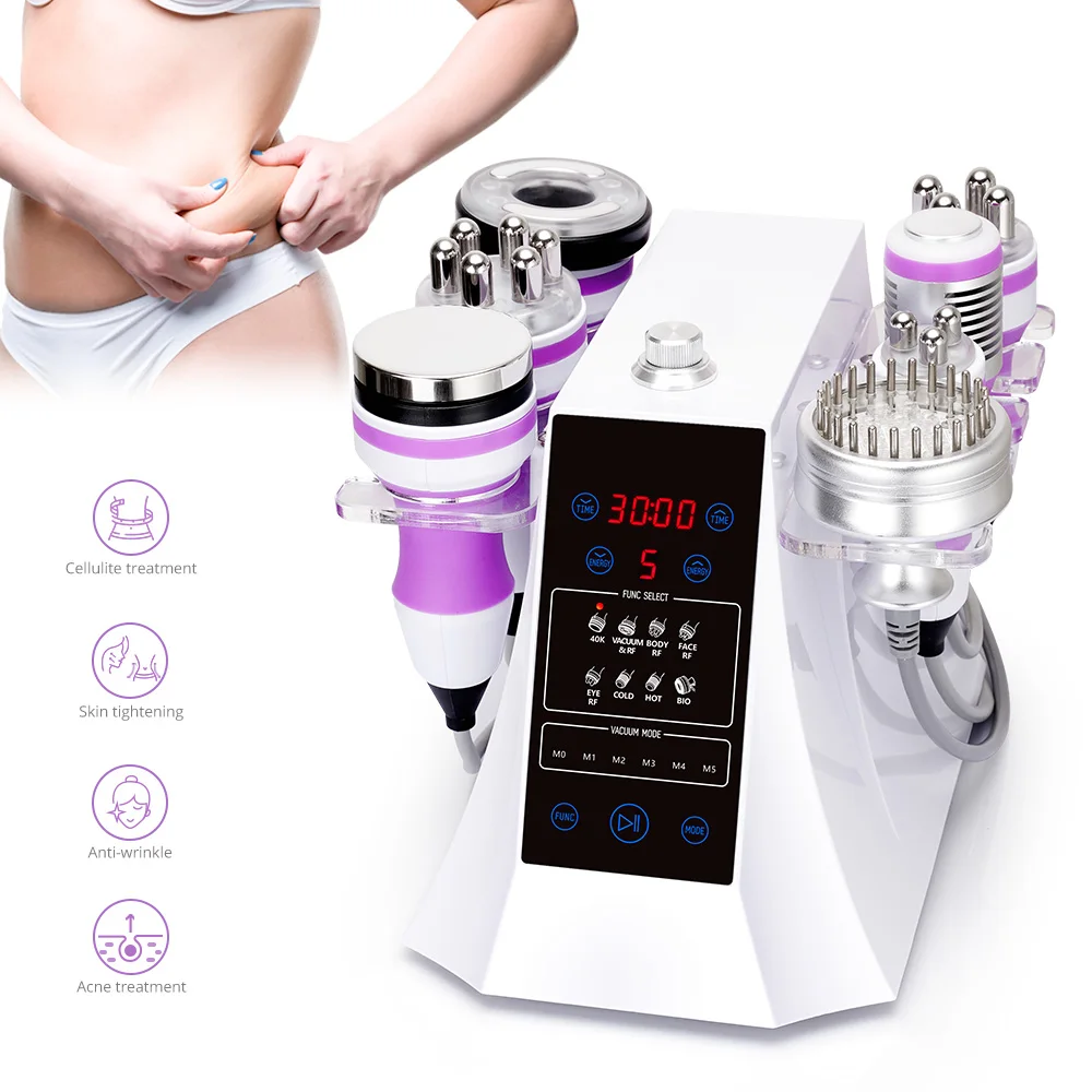 Unoisetion 40K Cavitation Weight Loss Spa Vacuum 3D RF Slimming Ultrasonic Photon Micro Current Face & Body Skin Care  Beauty