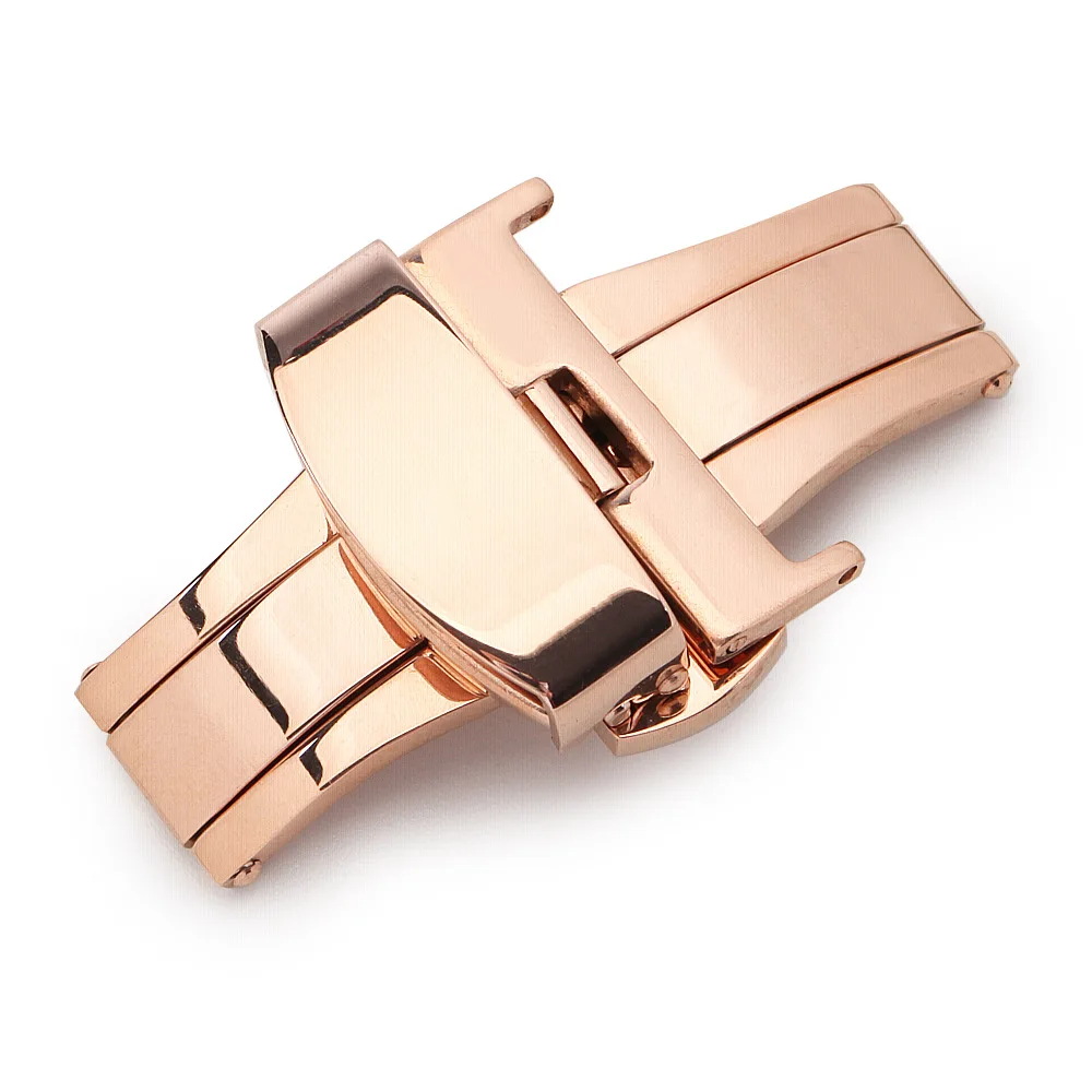 Edelstahl-Uhrenverschluss Doppel-Druck-Schmetterlingsverschluss 18mm 20mm 22mm 24mm 14/16mm Uhrenzubehör UTHAI – Detail 8