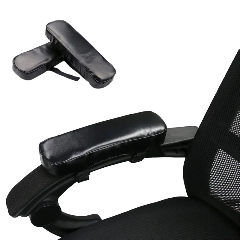 1 Pair Wheel Chair Armrest Pad Cover Elbow Pain Relief Cushion Memory Foam PU Leather For Office Chair Comfortable Elbow Pillow