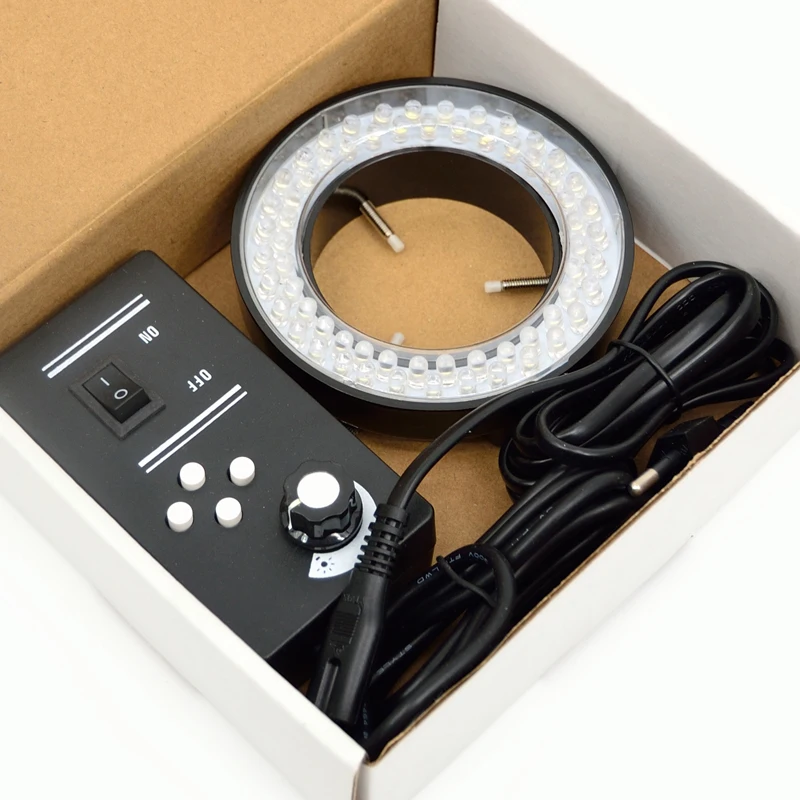 FYSCOPE 144 LED Four-Zone Microscope Ring Light with Adapter 90-240V Microscope led light big size 108MM Outsize