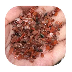 3-5mm Loose Crystal Stone Gravels Natural Red Carnelian Crystal Chips For Home Decoration