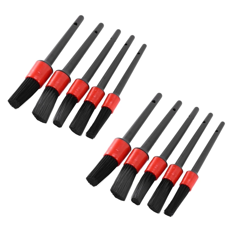 

Detail Brush (Set Of 10), Auto Detailing Brush Set Perfect For Car Motorcycle Automotive Cleaning Wheels