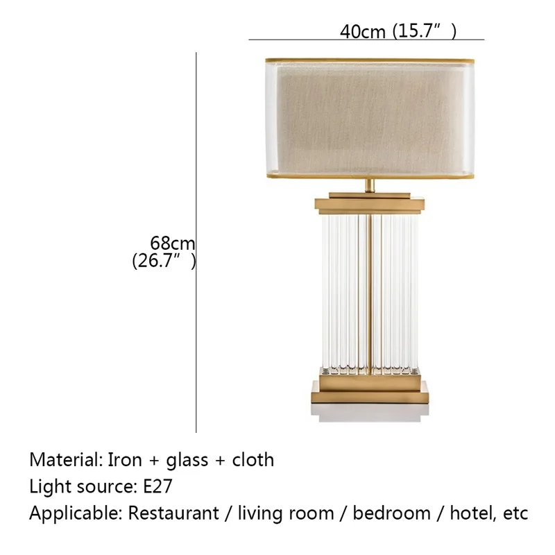 OUTELA Nordic Table Lamp Modern Creative Rectangle Lampshade LED Desk Light for Home Living Room