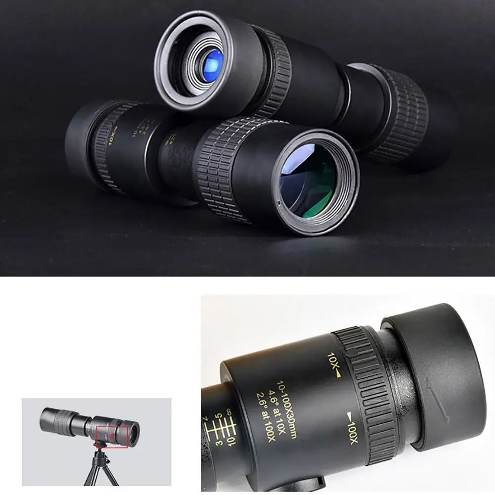 10-30 Times HD High Bak4 Prism Monocular Telescope Mobile Phone Camera Waterproof Wide View Zoom Single-tube Mini Telescope