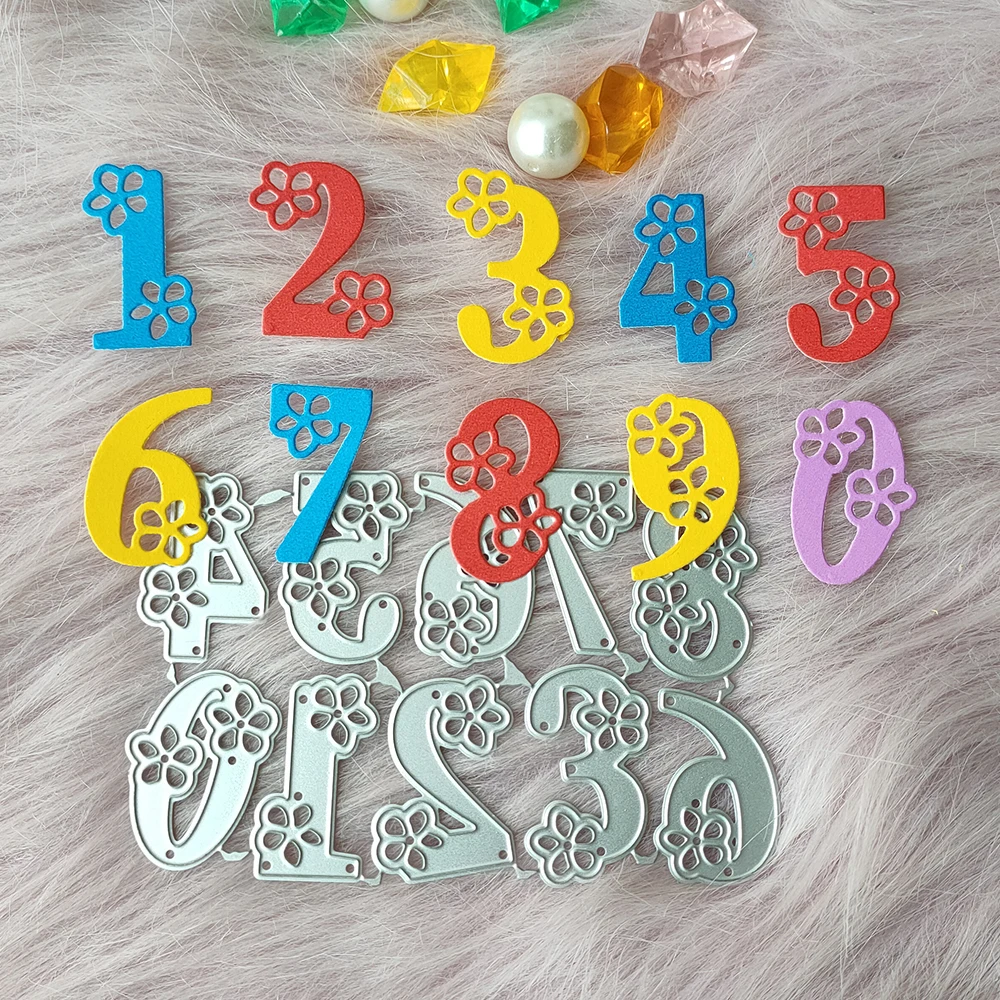 Molde de troquel de corte de metal con flores, decoración de álbum de recortes, álbum de fotos en relieve, fabricación de tarjetas, bricolaje, nuevos números