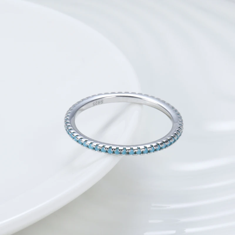 Women's Kinel Tibetan Silver Turquoise Charm Stackable Ring
