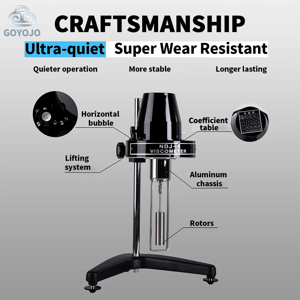 GOYOJO Digital Rotary Viscometer High Precision Paint  Viscosity Meter LCD NDJ-5S/NDJ-8S/NDJ-9S