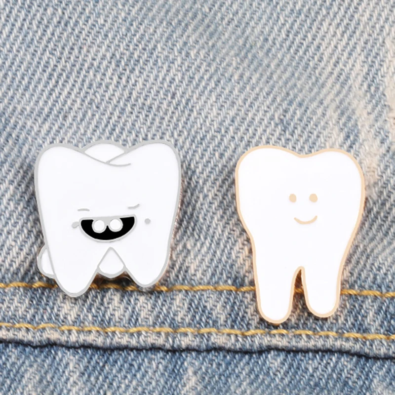 Funny Dentist Cute Tooth Badge Doctor Nurse Collar Jackets Backpack Accessories Jewelry Lapel Pins Medical School Student Gifts