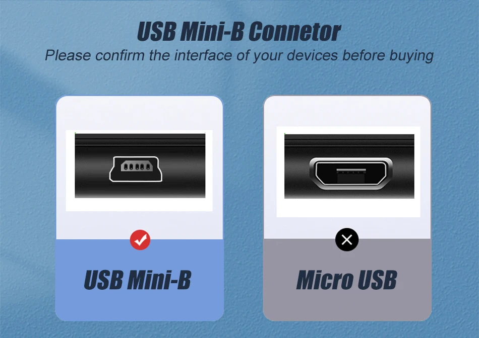 SAMZHE Mini-USB-Datenkabel T-Port-Anschluss-Ladegerät Geeignet für Canon CCD-Kamera, Dashcam, Tragbare Festplatte, MP3-Radio – Detail 10
