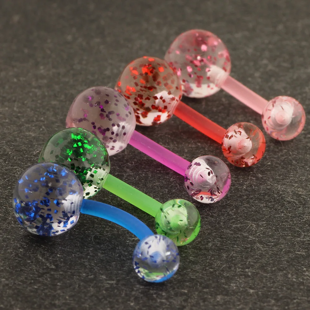 1Pc Mix Color New Arrival Silicone Belly Piercing Navel flexible Bar Clear Small piercing nombril Stud Earring