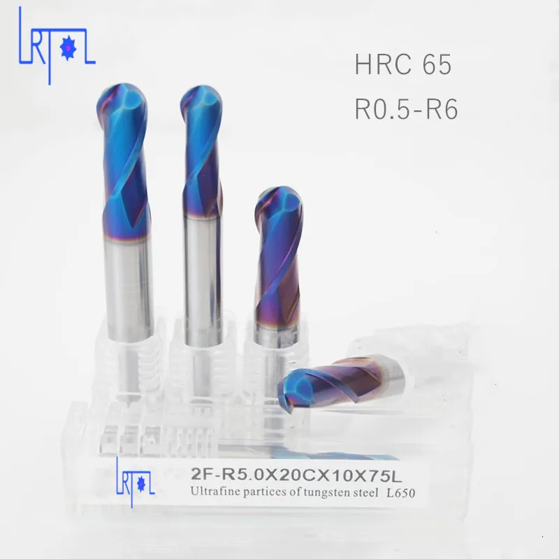 

HRC 65 R0.5 1 1.5 2 2.5 3 4 5 6*L50 60 75 2 flutes 4mm tungsten carbide solide ball nose end mill for CNC machine milling cutter