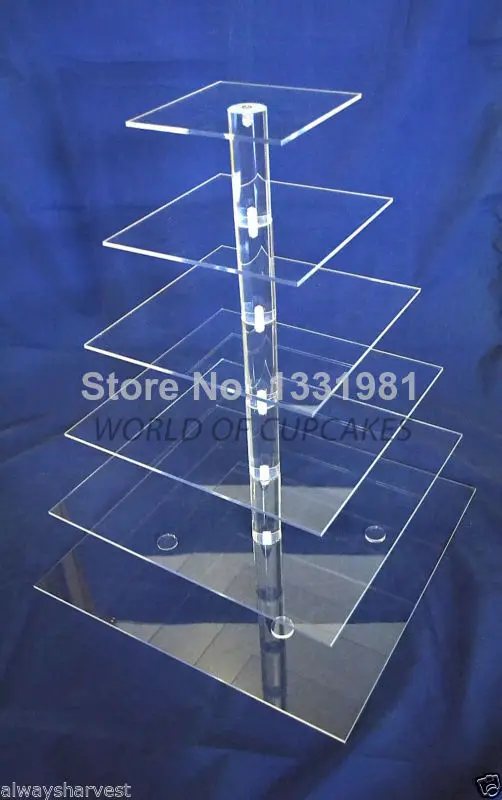 

clear acrylic cake tower Details about 6 Tier Square Cupcake Cup Cake Stand Tower Clear Maypole Acrylic Wedding Party decoration