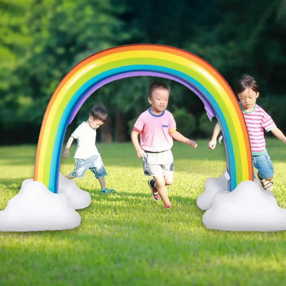 Outdoor Lawn Kids Sprinkler Toy Inflatable Rainbow Sprinkler Bright Safe Arch Water Spray Summer Water Swimming Pool Toy