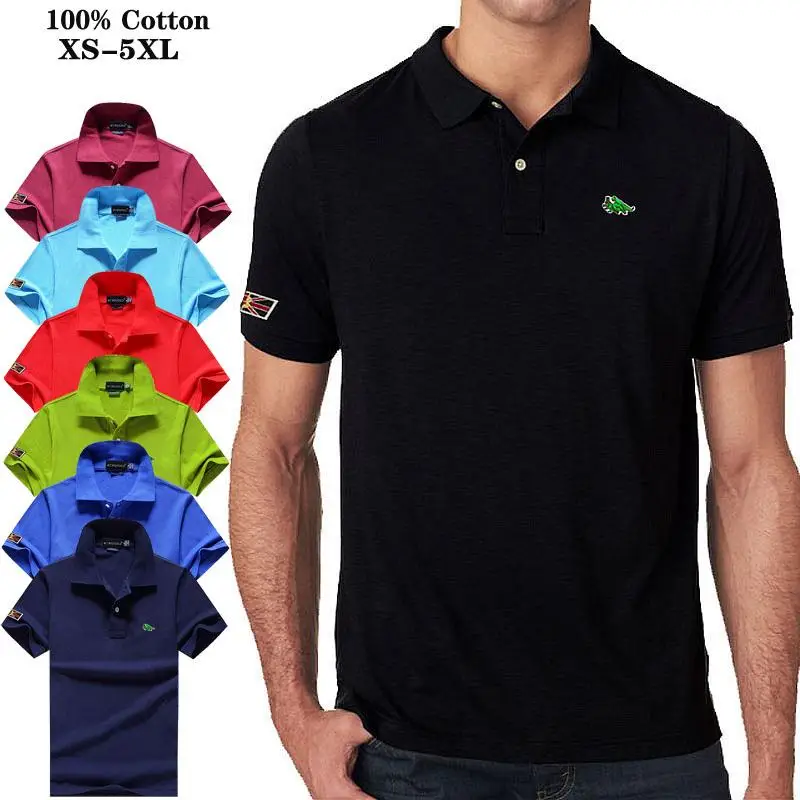 High Quality 100% Cotton Summer Mens Polo Shirts Short Sleeve Casual Polos Homme Men Clothing Fashion Male Lapel Tops XS-5XL