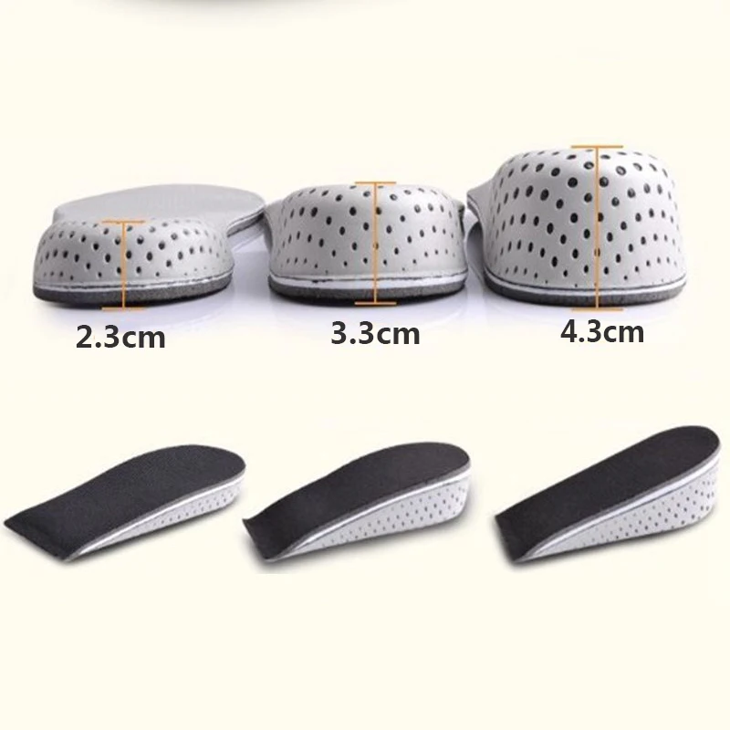 1 Pair Shoe Insoles Breathable Half Insole Heighten Heel Insert Sports Shoes Pad Cushion Unisex 2-4cm Height Increase Insoles