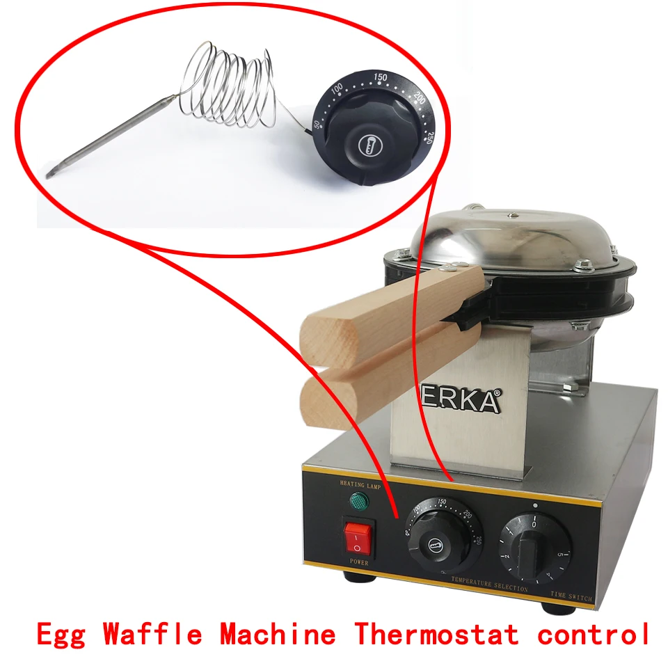 ERKA Electric Egg Waffle Machine Thermostat control Bubble Temperature Controller Knob Hongkong  Puff Cake Maker Accessories