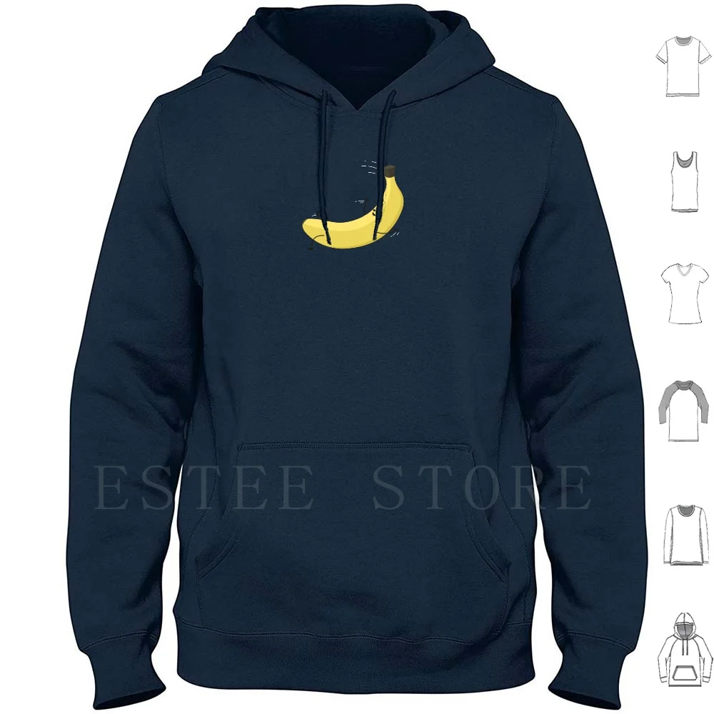 Smiling Banana Hoodies Long Sleeve Banana Face Smile Fruit Yellow Green Shadow Big Eyes Mouth Hands Feet