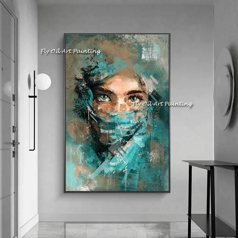 

Abstract Graffiti Art Handmade man Face Canvas Painting Street Wall Art Picture for Living Room Home Cuadros Decor