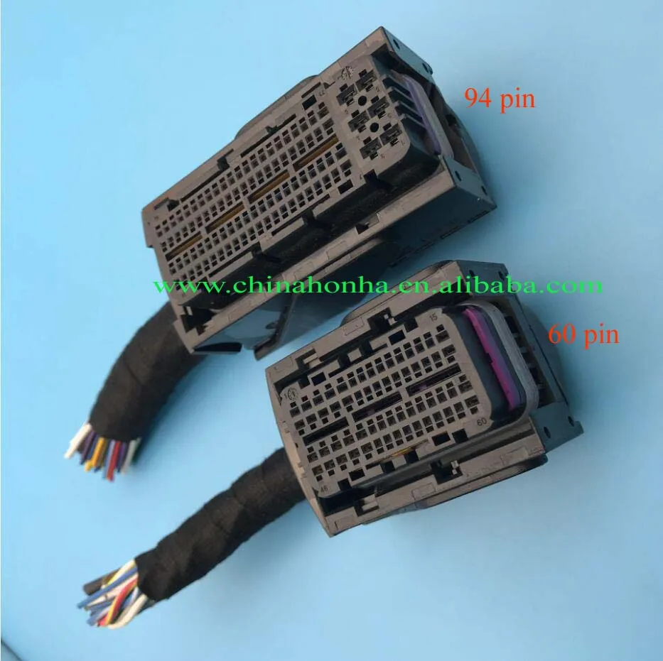 1 pcs ECU/EDC17/16 computer board plug 94 pin with 64pcs wire or 60 pin with 32 pcs wire socket computer board plug wire harness