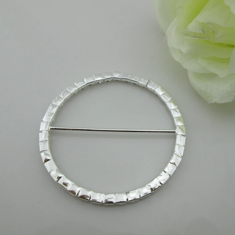 10pcs rhinestone buckle big round for wedding invitation card 40mm innner bar