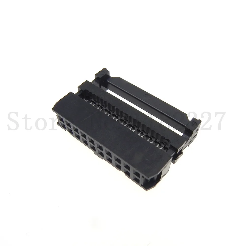 2.54mm Pitch FC 20 Pin Female IDC Socket Plug Ribbon Cable Connector Black Color