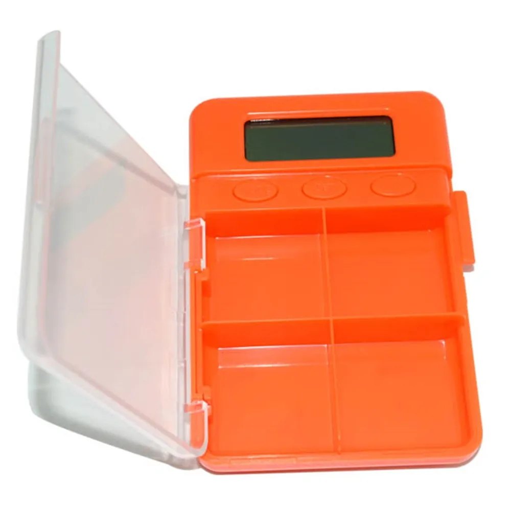 GREENWON Portatile 4 Slot Pillola Scatola della Medicina del Supporto Dell'organizzatore di Immagazzinaggio Della Cassa Del Contenitore Della Scatola Della Pillola Splitters di Viaggio Scatola Della Pillola