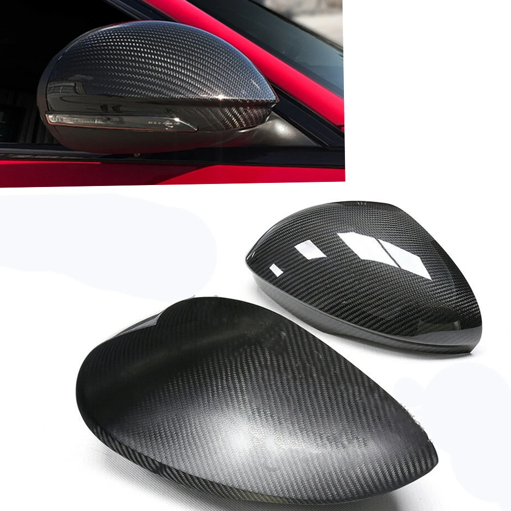 For Alfa Romeo Giulia Quadrifoglio 2016+ Carbon Fiber Mirror Cover Cap Add On