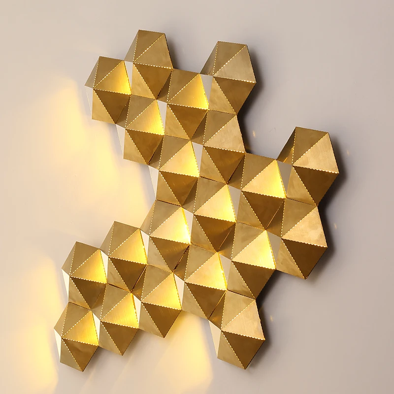 

Современный Креативный минималистичный настенный светильник из нержавеющей стали с Сотами для столовой, гостиной, отеля, лестницы, прикроватная тумбочка, художественные лампы для спальни