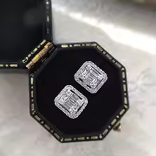 Fashion Earrings Cubic Zirconia Stud Trendy Costume Jewelry for Women - E1387