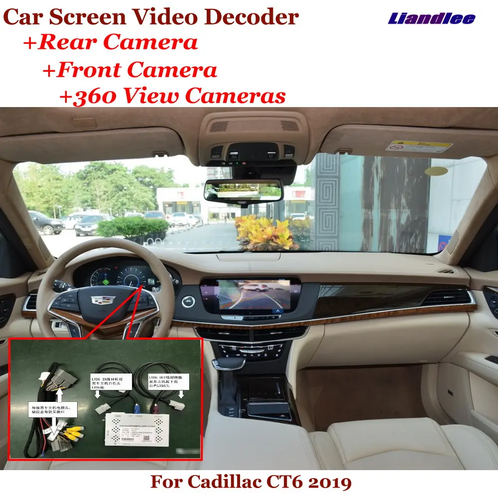 

For Cadillac CT6 2016-2022 2023 Car HD Video Decoder Box Back View Reverse Image Canbus Rear Front DVR 360 Camera