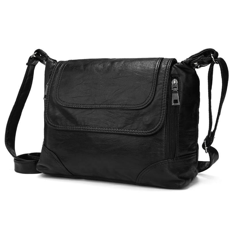 Annmouler-Bolso de hombro de diseñador para mujer, bandolera de cuero suave lavado, de lujo