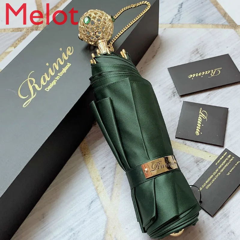 High-End Luxury Fashion Sun Umbrella Handmade Umbrella High-End Gift Box Packaging Birthday Gift Free Letter Foldable Umbrella