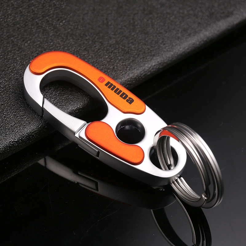 OMUDA  New Keychain Stainless Steel Buckle Outdoor Carabiner Climbing Tools Double Ring Car  Keychain Keyring  Durable