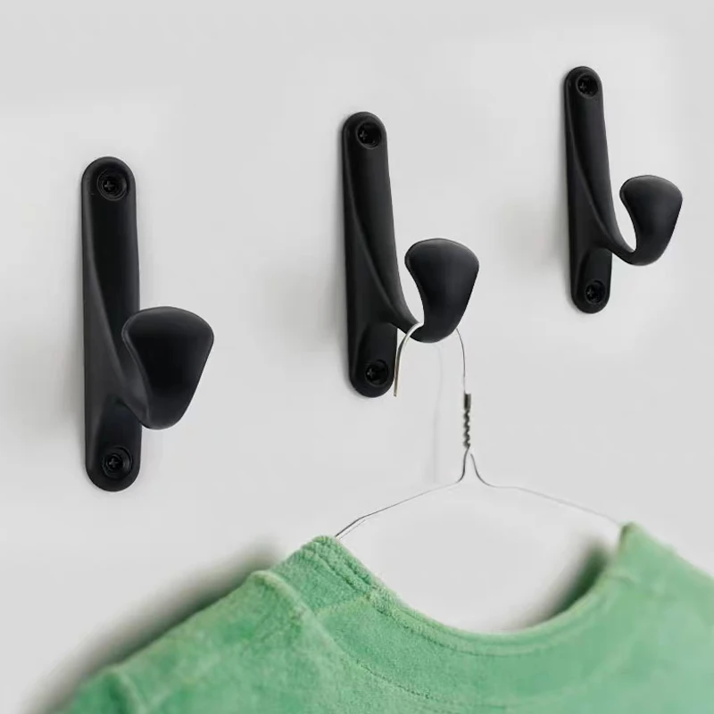 WV Black Bathroom Accessories Coat Hooks Wall Kitchen Cabinet Storage Coat Hanger Cloth Hook Decoration Wall Hook Hardware